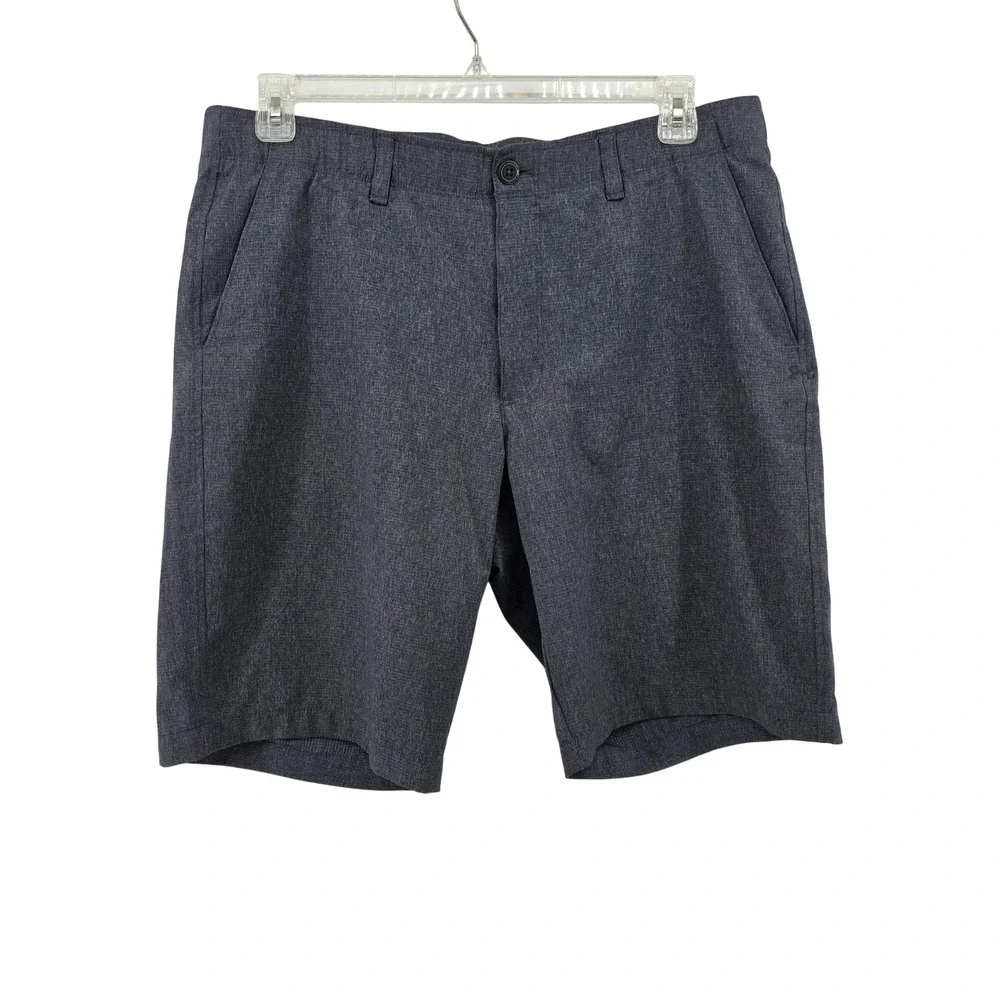 Under Armour HeatGear Mens Gray Heather Golf Shorts Size 38 Loose Fit Flat Front